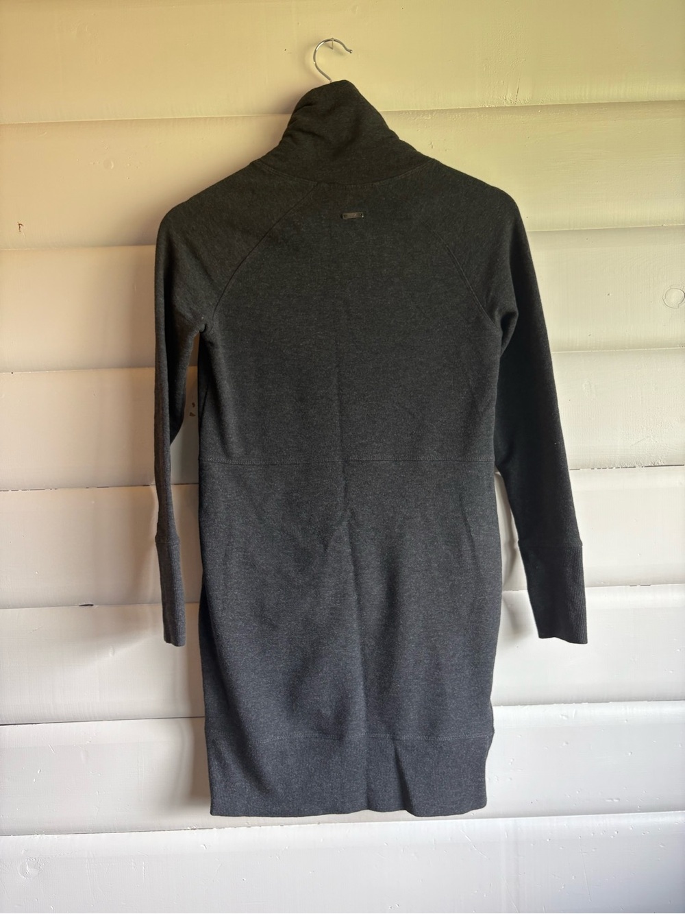 Lole Charcoal Funnel Neck Sweatshirt Dress Zip Hem XS - Picture 6 of 9